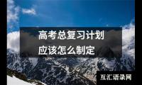 关于高考总复习计划应该怎么制定（共14篇）