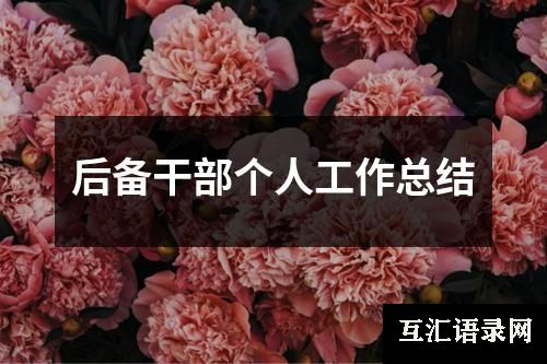后备干部个人工作总结
