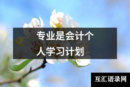 专业是会计个人学习计划