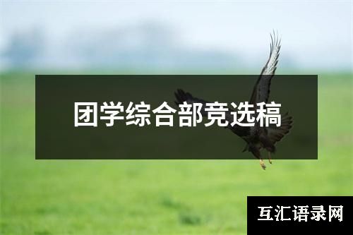团学综合部竞选稿