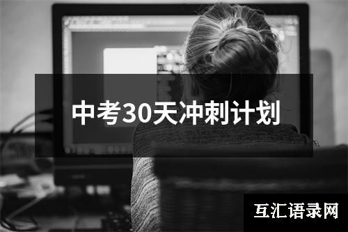中考30天冲刺计划