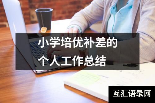小学培优补差的个人工作总结