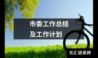 关于市委工作总结及工作计划（精选17篇）