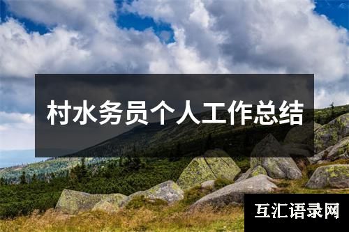 村水务员个人工作总结