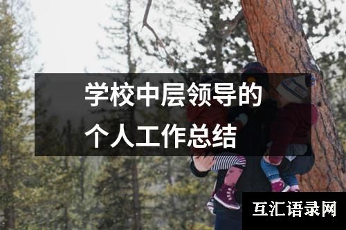 学校中层领导的个人工作总结