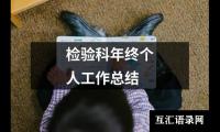 关于检验科年终个人工作总结（精选19篇）