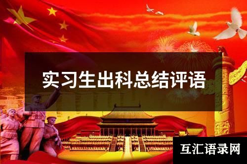 实习生出科总结评语