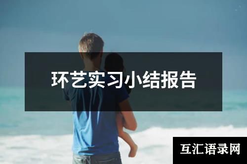 环艺实习小结报告