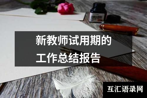 新教师试用期的工作总结报告