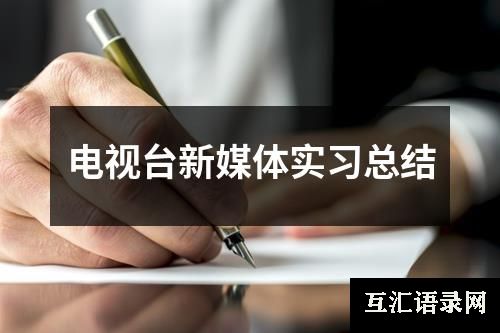 电视台新媒体实习总结