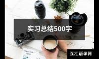关于实习总结500字（锦集12篇）