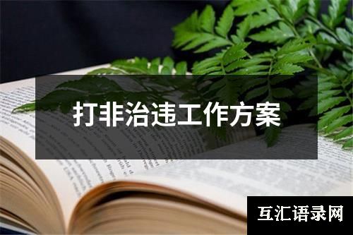 打非治违工作方案