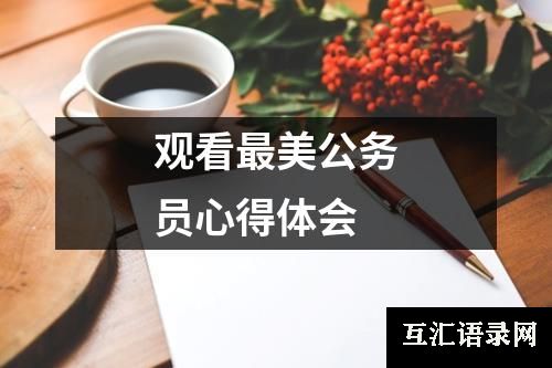 观看最美公务员心得体会