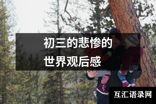 初三的悲惨的世界观后感