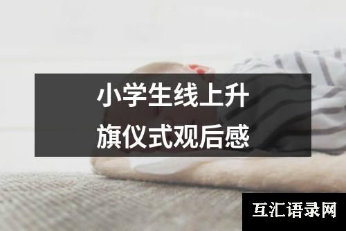 小学生线上升旗仪式观后感