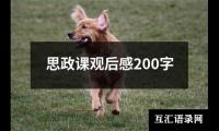 关于思政课观后感200字（精选20篇）