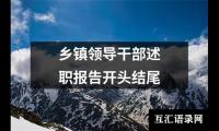乡镇领导干部述职报告开头结尾
