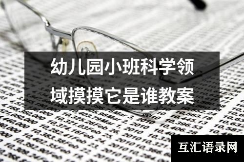 幼儿园小班科学领域摸摸它是谁教案