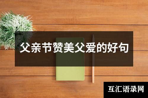 父亲节赞美父爱的好句