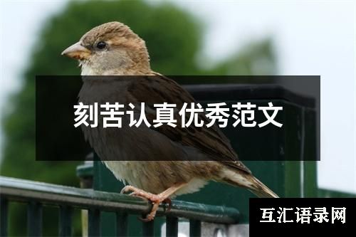 刻苦认真优秀范文