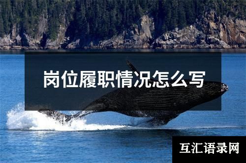 岗位履职情况怎么写
