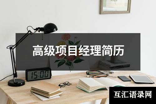 高级项目经理简历