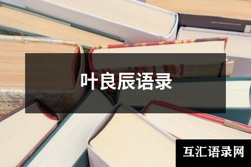 叶良辰语录