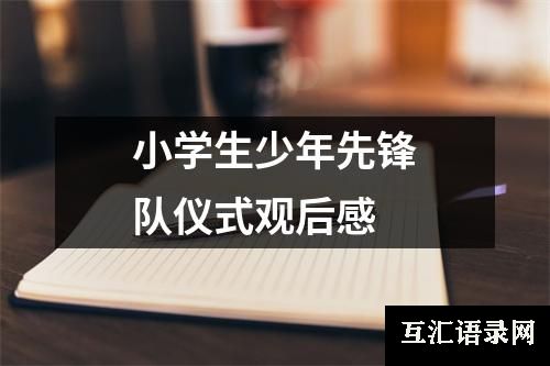 小学生少年先锋队仪式观后感