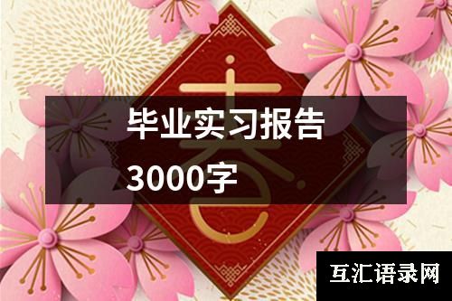 毕业实习报告3000字