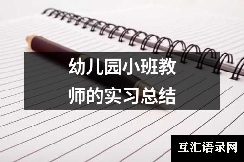 幼儿园小班教师的实习总结