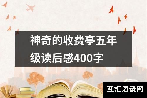 神奇的收费亭五年级读后感400字