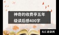 神奇的收费亭五年级读后感400字
