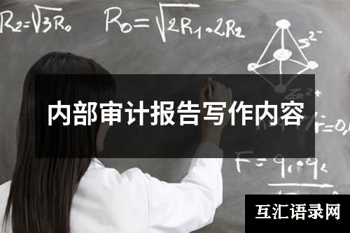 内部审计报告写作内容