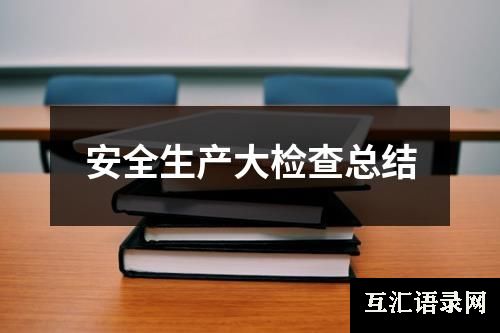 安全生产大检查总结