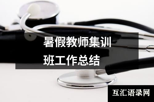 暑假教师集训班工作总结
