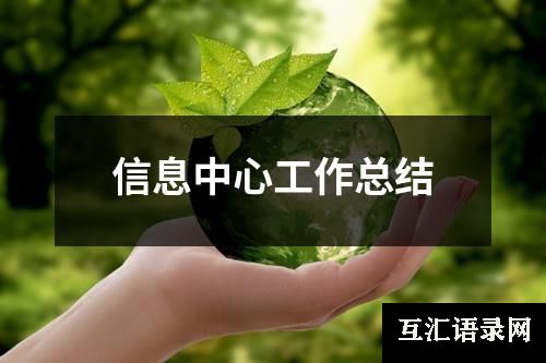 信息中心工作总结