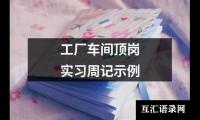 工厂车间顶岗实习周记示例
