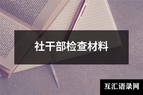 社干部检查材料