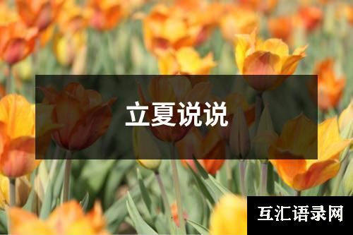 立夏说说