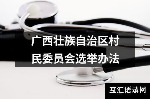 广西壮族自治区村民委员会选举办法