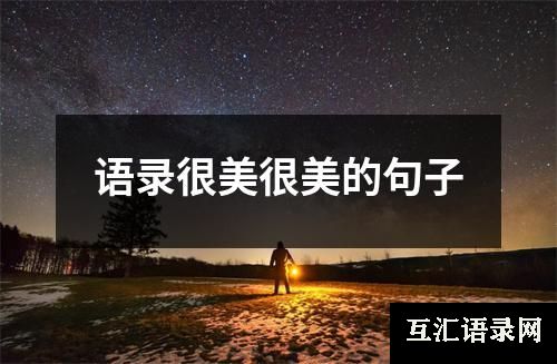 语录很美很美的句子