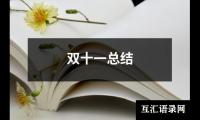 双十一总结