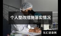 个人整改措施落实情况