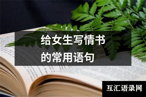 给女生写情书的常用语句